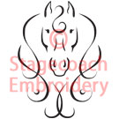 Vector Front Horse Head Swirl Logo