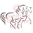 Vector Horse Art Logo - Pair Trotting Prancing Horses