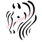 Horse Head Wild Mane Logo