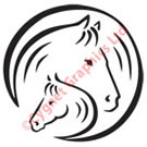 Vector Horse Art Logo - Yin-Yang Horse Heads Circle